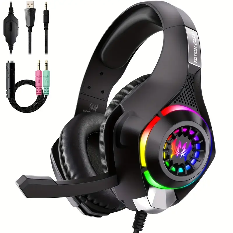 Gaming Headset Rgb - Headset Gaming untuk PC, PS4, PS5,