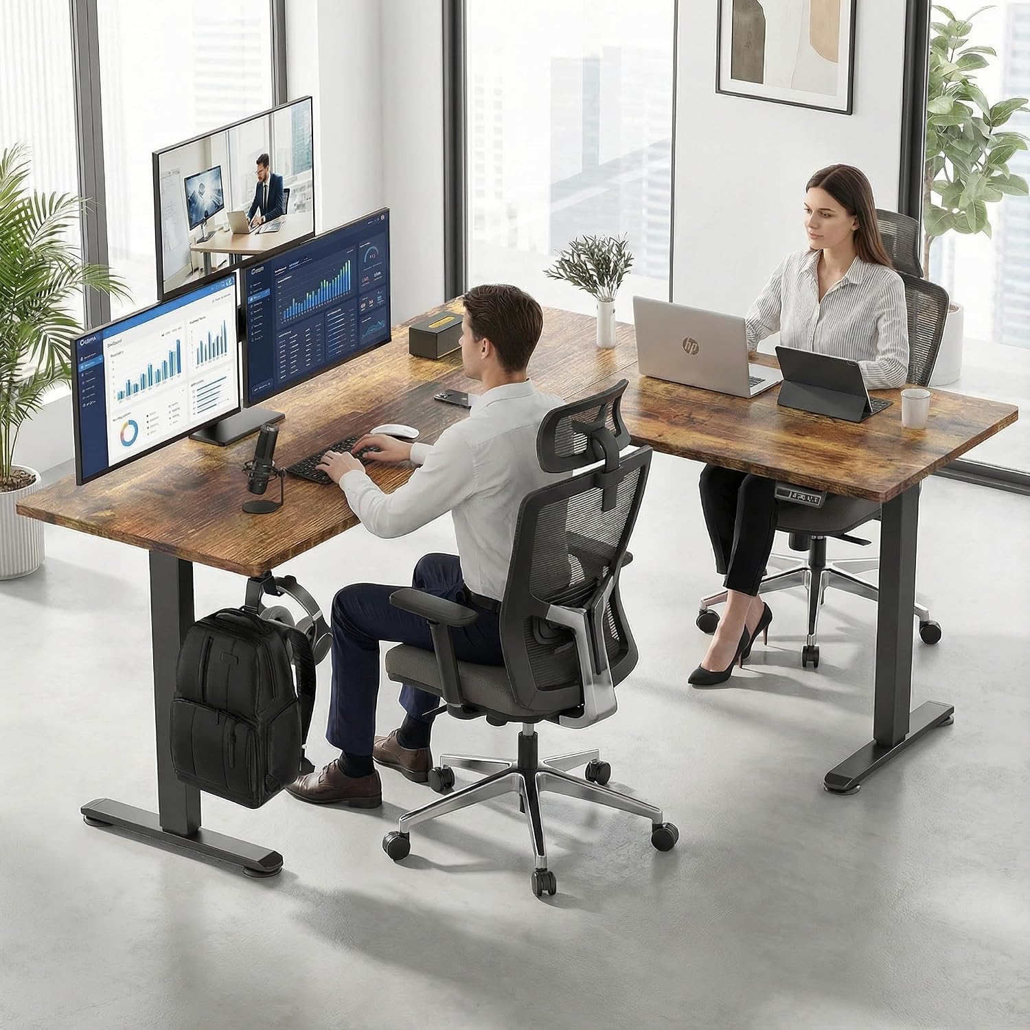 Meja Kerja Elektrik Berbentuk  - Headphone Stand Desk ulasan dan harga