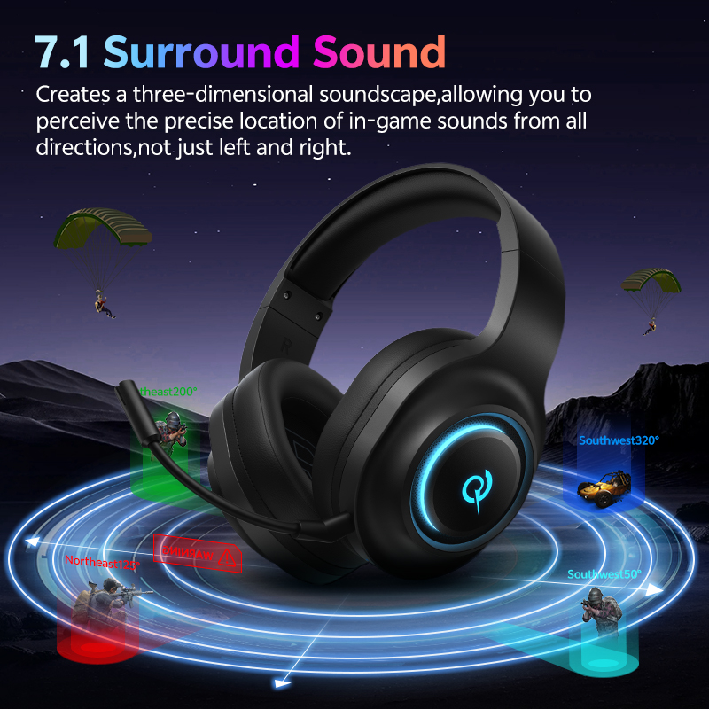 Headset Gaming QCY Heroad V200 - Gaming Headset Rgb ulasan dan harga